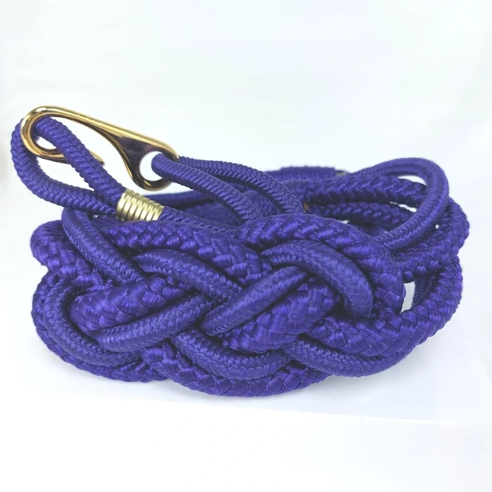 Vintage 80s Interpur Braided Cord Belt Purple Cummerbund Back Hook 33